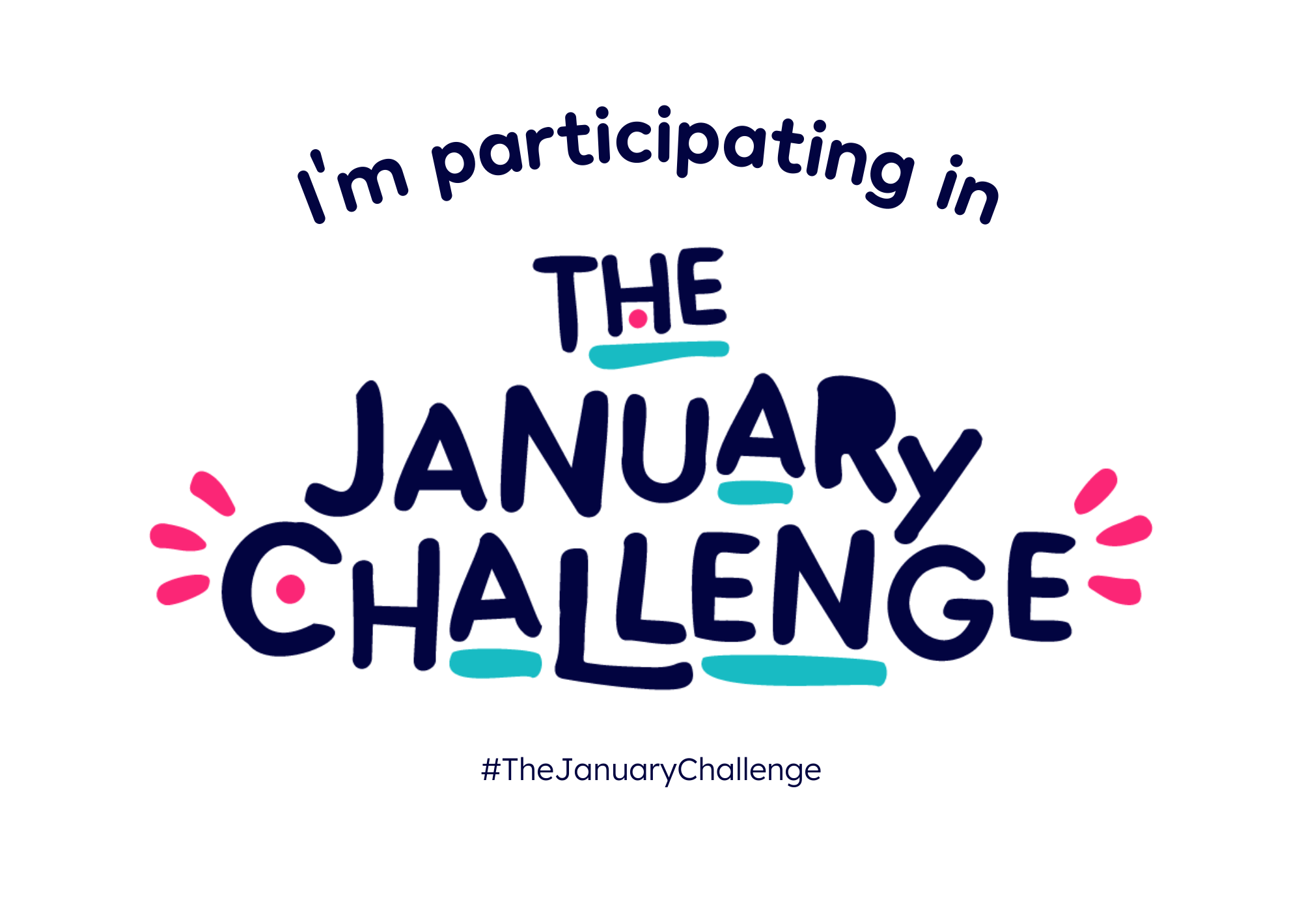 A poster that you can click and print that says 'I'm participating in The January Challenge #The January Challenge'